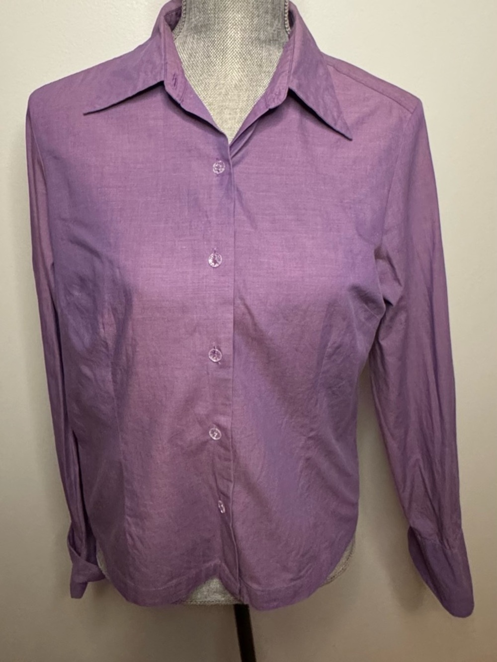Classic Button-Front Lavender Shirt